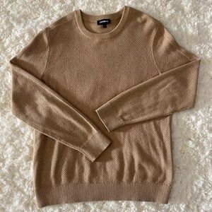 Express Waffle Knit Crew Neck Sweater
